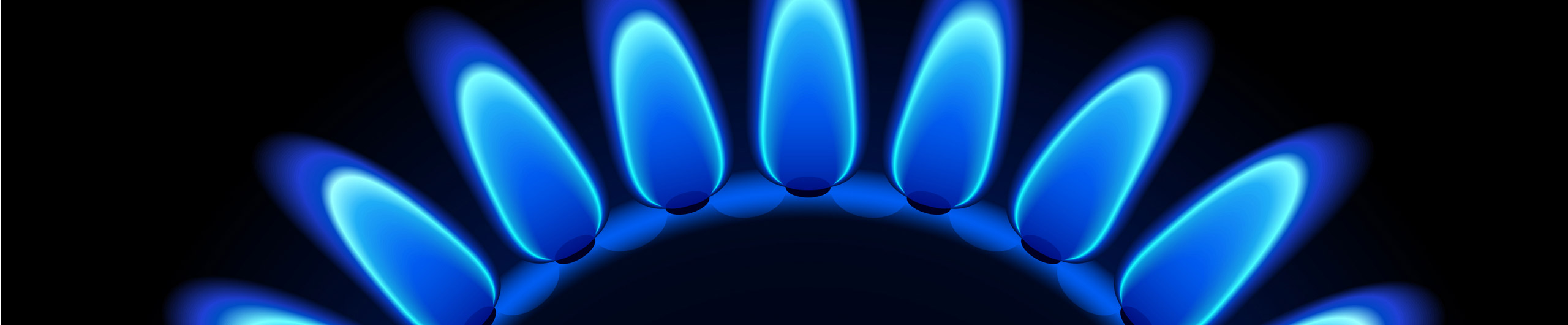Gas flame inside boiler