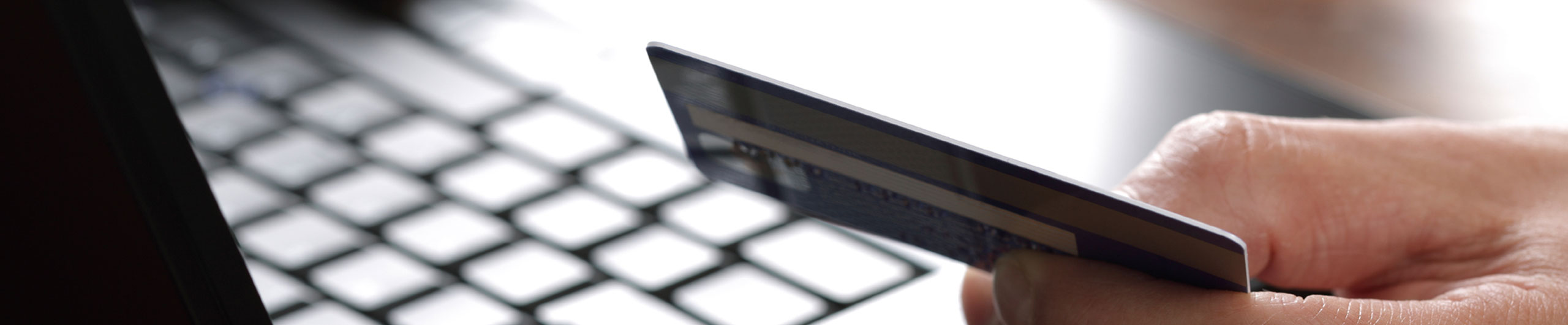 Person holding credit card to make online payment